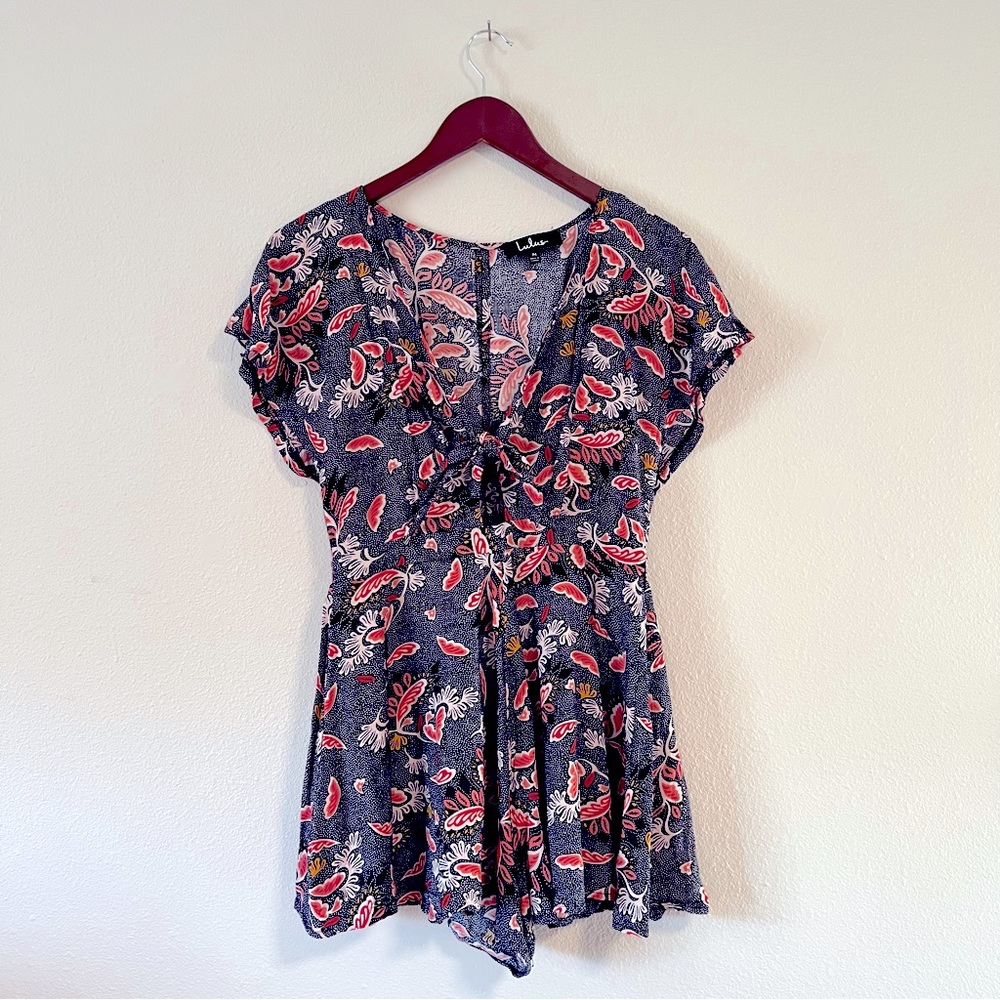 Lulus Dondi Navy Blue Print Romper